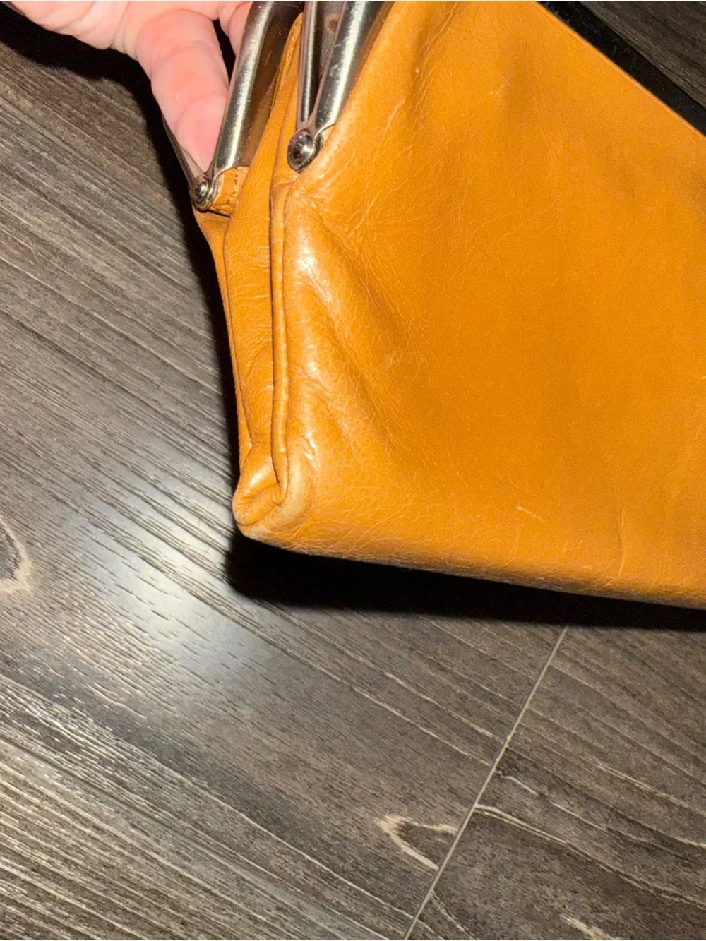 HOBO Caramel Leather Clasp Wallet